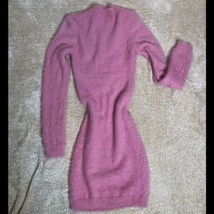 Pink Furry Mini Dress